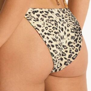 NWT Good American Women Rose Cheetah Swim Bikini Bottom sz 7/4XL